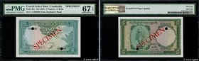 Country : FRENCH INDOCHINA 
Face Value : 5 Piastres - 5 Riels Spécimen 
Date : (1953) 
Period/Province/Bank : Institut d'Émission des États du Cambodg...
