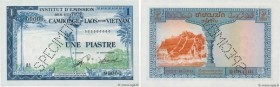 Country : FRENCH INDOCHINA 
Face Value : 1 Piastre - 1 Kip Spécimen 
Date : (1954) 
Period/Province/Bank : Institut d'Émission des États du Cambodge, ...
