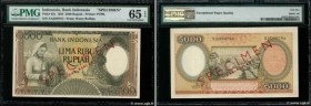 Country : INDONESIA 
Face Value : 5000 Rupiah Spécimen 
Date : 1958 
Period/Province/Bank : Bank Indonesia 
Catalogue reference : P.63s 
Alphabet - si...