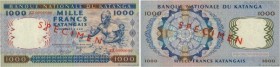 Country : KATANGA 
Face Value : 1000 Francs Spécimen 
Date : 26 février 1962 
Period/Province/Bank : Banque Nationale du Katanga 
Catalogue reference ...