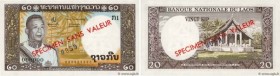 Country : LAOS 
Face Value : 20 Kip Spécimen 
Date : (1963) 
Period/Province/Bank : Banque Nationale du Laos 
Catalogue reference : P.11s1 
Alphabet -...