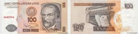 Country : PERU 
Face Value : 100 Intis Spécimen 
Date : 01 février 1985 
Period/Province/Bank : Banco Central de Reserva Del Peru 
Catalogue reference...