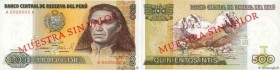 Country : PERU 
Face Value : 500 Intis Spécimen 
Date : 01 mars 1985 
Period/Province/Bank : Banco Central de Reserva Del Peru 
Catalogue reference : ...