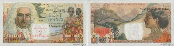 Country : SAINT PIERRE AND MIQUELON 
Face Value : 2 NF sur 100 Francs La Bourdon...