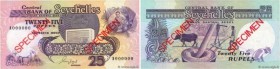 Country : SEYCHELLES 
Face Value : 25 Rupees Spécimen 
Date : (1989) 
Period/Province/Bank : Central Bank of Seychelles 
Catalogue reference : P.33s 
...