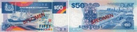 Country : SINGAPORE 
Face Value : 50 Dollars Spécimen 
Date : (1987) 
Catalogue reference : P.22as 
Alphabet - signatures - series : S 000004 
Comment...