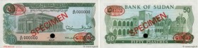 Country : SUDAN 
Face Value : 50 Piastres Spécimen 
Date : 1974 
Period/Province/Bank : Bank of Sudan 
Catalogue reference : P.12bs 
Alphabet - signat...