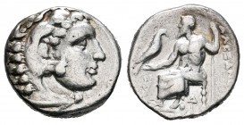 Imperio Macedonio. Filipo III. Dracma. 323-317 a.C. Abydos. (Müller-662). Ag. 4,24 g. Acuñada bajo Leonnatos o Antígonos. Rara. BC+. Est...40,00. / Ki...