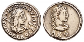 Reyes del Bósforo. Rhescuporis II, con Alejandro Severo. Estátera de electrón. 224-225 d.C. (Año 521 de la era del Bósforo). (MacDonald-564/2). Anv.: ...