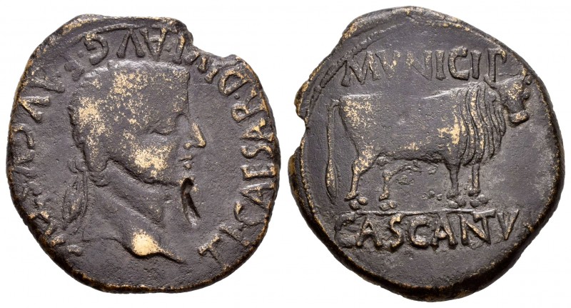Cascantum. As. 14-36 d.C. Cascante (Navarra). (Abh-690). (Acip-3159). Anv.: Cabe...