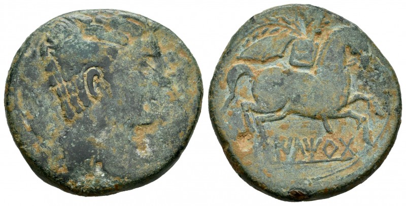 Iltirta. As. 220-200 a.C. Lleida (Cataluña). (Abh-1465). (Acip-1249). Anv.: Cabe...