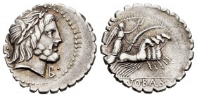 Antonia. Denario. 83-82 a.C. Taller Auxiliar de Roma. (Ffc-158). (Craw-364/1). (Cal-141). Anv.: Cabeza laureada de Júpiter a derecha, detrás SC, debaj...