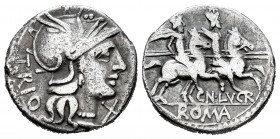 Lucretia. Denario. 136 a.C. Roma. (Ffc-822). (Craw-237/1). (Cal-910). Ag. 3,71 g. BC+. Est...45,00. / Lucretius. Denario. 136 a.C. Rome. (Ffc-822). (C...