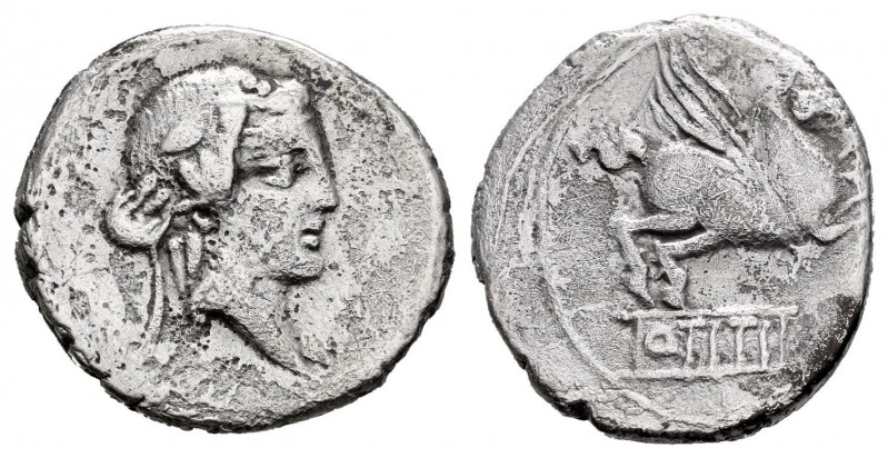 Titia. Denario. 90 a.C. Italia Central. (Ffc-1143). (Craw-314/2). (Cal-1302). An...