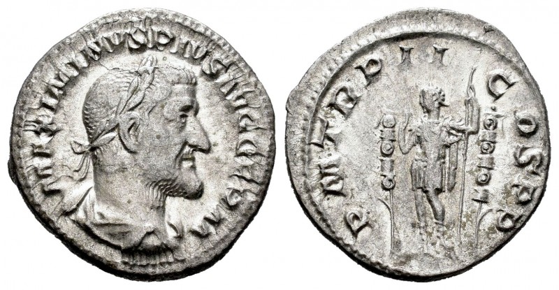 Maximino I. Denario. 236 d.C. Roma. (Spink-8312). (Ric-3). (Seaby-55). Rev.: P M...