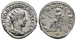 Gordiano III. Antoniniano. 241-242 d.C. Roma. (Spink-8645). (Ric-88). (Seaby-250). Rev.: P M TR P IIII COS II P P. Apolo sentado a izquierda con rama ...