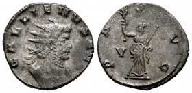 Galieno. Antoniniano. 266-267 d.C. Siscia. (Spink-10300). (Ric-575). (Seaby-727a). Rev.: PAX AVG.Pax sosteniendo una rama de olivo y un cetro, V en ca...