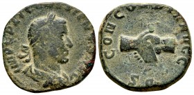 Galieno. Sestercio. 253-255 d.C. Roma. (Spink-10466). Rev.: CONCORDIA AVGG SC. Manos entrelazadas. Ae. 18,58 g. Escasa. MBC+. Est...400,00. / Gallienu...