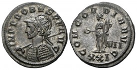 Probo. Antoniniano. 276-282 d.C. Siscia. (Ric-661). Anv.: IMP PROBVS P F AVG. Busto con casco y acorazado a izquierda, escudo a la espalda y espada al...