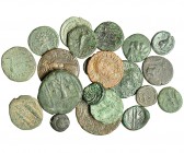 12 bronces de ciudades de Tracia y 9 bronces de Reyes de Tracia. De 10 a 24 mm. Agatopolis, Ainos, Bizya, Bizantium, Chersonesos, Alopecalesus, Kallat...