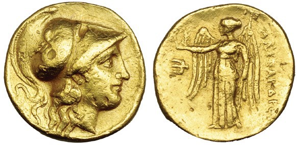 MACEDONIA. Alejandro III. Anfípolis. Estátera (330-320 a.C.). R/ Nike de pie a i...