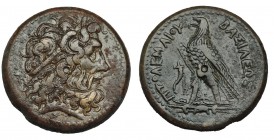 EGIPTO. Ptolomeo III, Evergetes. Alejandría. AE-35mm (246-221 a.C.). R/ Águila a izq., delante cornucopia y entre las patas: XP. AE 33,7 g. COP-173/17...