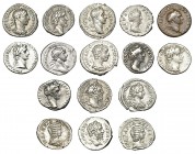 16 denarios desde Augusto a Alejandro Severo. De BC a MBC.