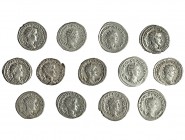 13 antoninianos diferentes: Gordiano III (6), Filipo I (3), Otacilia Severa (2), Trajano Decio y Herennia Etruscilla. Calidad media MBC+.