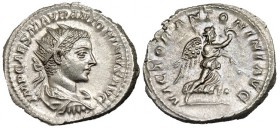 HELIOGÁBALO. Antoniniano. Roma. R/ La Victoria avanzando a der. con corona y palma; VICTOR. ANTONINI AVG. RIC-152. EBC/EBC-.