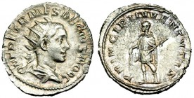HERENNIO ETRUSCO. Antoniniano. Roma (250-251). R/ Herennio Etrusco sosteniendo lanza y vara. RIC-147. CH-26. MBC+.