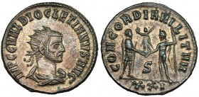 DIOCLECIANO. Antoniniano. Cyzicus. Marca: XXI, en el campo S. R/ CONCORDIA MILTVM. RIC-306. EBC-. Ex C. Dattari.