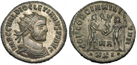 DIOCLECIANO. Antoniniano. Heraclea (292). Marcas: .XX., en campo HA. RIC-284. R. P. O. EBC. Ex C. Dattari.