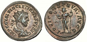 DIOCLECIANO. Antoniniano. Lugdunum (286). Marca: A en el campo. R/ IOVI CONSERVAT AVGG. RIC-43. EBC-. Ex C. Dattari.