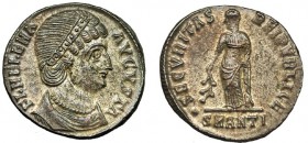 ELENA, madre de Constantino I. Follis. Antioquía (328-0). .SMANTI en el exergo. R/ SECVRITAS REIPVBLICE. RIC-82 (R4). R. P. O. EBC-. Ex C. Dattari.