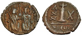 JUSTINO II. Decanummium. Antioquía. Año X (574/5). DOC-181. MBC. Muy escasa.
