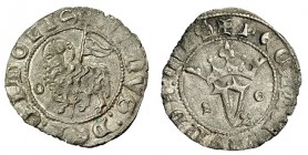 JUAN I. Blanca del Agnus Dei. Marcas: O/S-G ¿Segovia? III-554 vte. EBC-. Escasa en esta conservación.