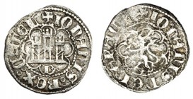 JUAN II. 1/4 de real. Burgos. A/IOHANIS:REX:CATEL. R/ +iohanis dei graci, leyenda separada por doble aspa. III-622. MBC-/BC+.
