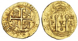 8 escudos. 1703. Lima. H. VI-1631. EBC/EBC-. Rara.