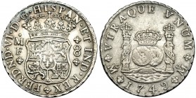 8 reales. 1749. México. MF. VI-357. MBC+.