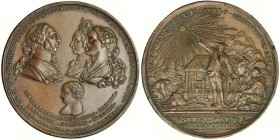 Medalla conmemorativa del nacimiento del infante D. Fernando por lo mineros de México. 1785. AE-63mm Grabador: GIL. MPM-115. Pequeñas marcas. EBC-.