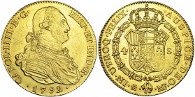 4 escudos. 1792. Madrid. MF. VI-1196. B. O. EBC+.