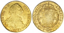 8 escudos. 1804. Santiago. FJ. VI-1430. R. B. O. MBC/MBC+.