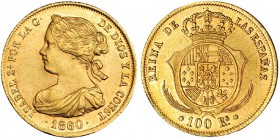 100 reales. 1860. Barcelona. VI-636. EBC-.