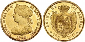 100 reales. 1863. Madrid. VI-650. B. O. EBC+.