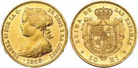 10 escudos. 1868 *18-68. Madrid. VI-668. B.O. EBC+.