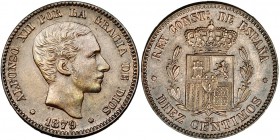 10 céntimos. 1879. Barcelona. OM. VII-47. EBC.