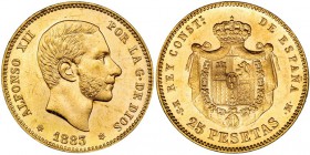 25 pesetas. 1883 *18-83. Madrid. MSM. VII-112. Pleno B.O. SC.
