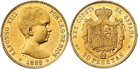 20 pesetas. 1889 *18-89. Madrid. MPM. VII-194. R.B.O. EBC.