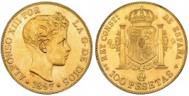 100 pesetas. 1897 *19-62. Madrid. SGV. VII-420. SC.