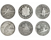 ANDORRA. Lote de 6 monedas. 20 diners. 1987-1990. KM-39, 57, 48, 54, 58 y 59. SC.